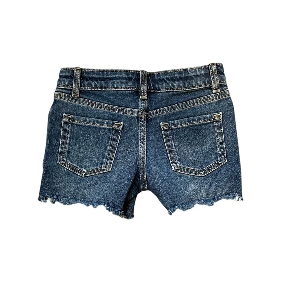 Cat & Jack Denim Stretch Adjustable Fray Hem Shorts‎
